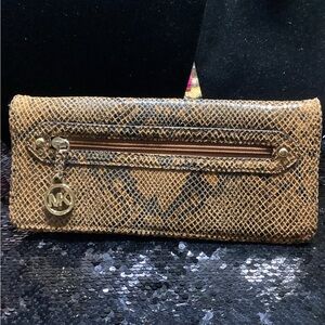 Michael Kors Tan and Black Snake Print Wallet